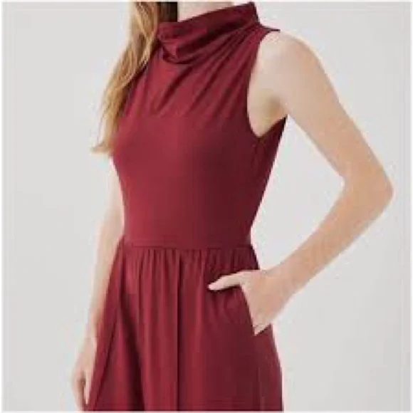 PACT Organic Cotton Fit & Flare Cowl Neck Deep Burgundy Jumpsuit Size Small  is available for purchase on au PAY Market - Imported Goods Online Store  Co.Ltd. | au PAY Market -